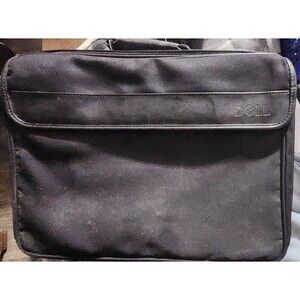 Dell Laptop Bag Briefcase – Black Nylon Shoulder Carry Case Padded Vintage Logo